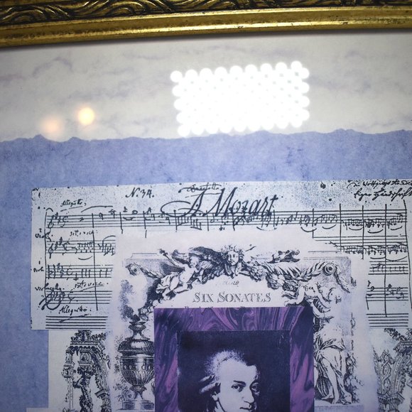 Framed Classical Music Art: WA Mozart, 17"x14" by Linda Charles Composer Series - Picture 2 of 7